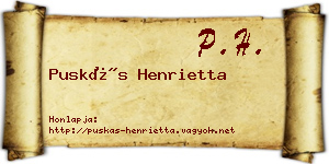 Puskás Henrietta névjegykártya