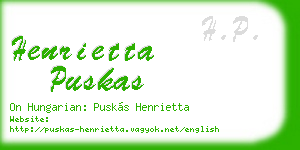 henrietta puskas business card